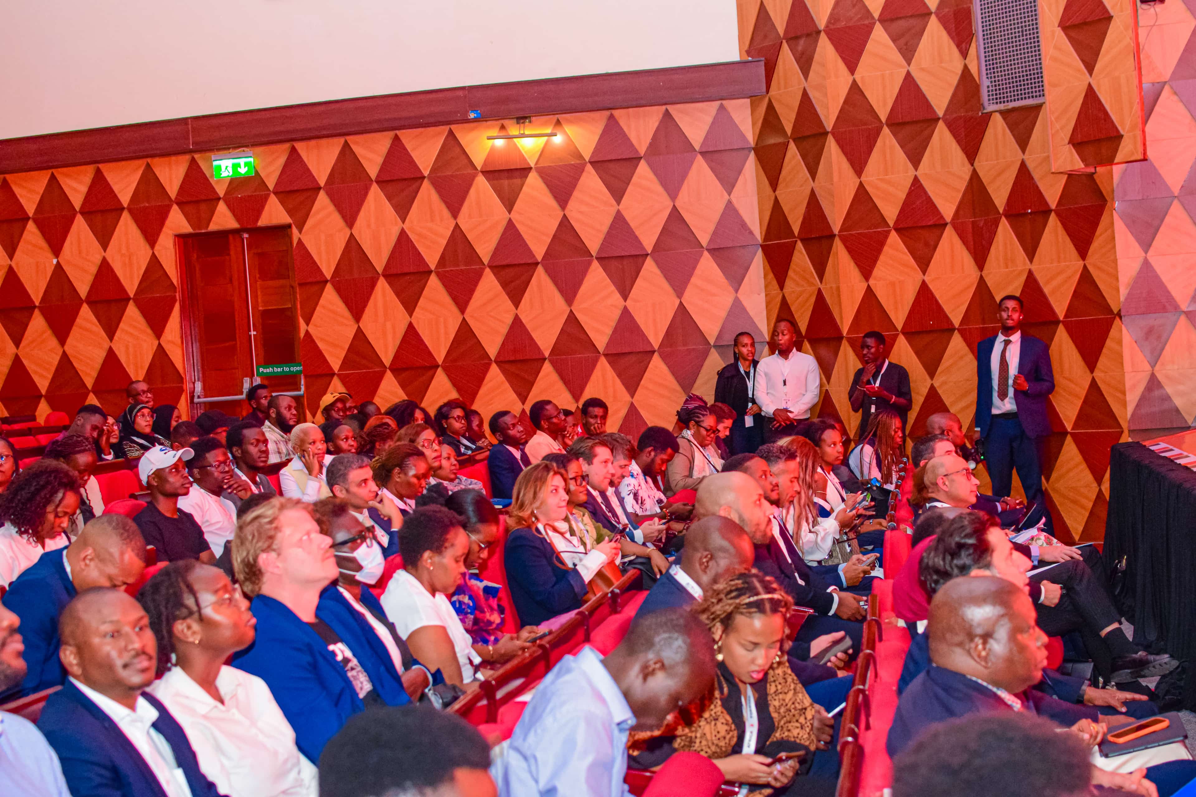 Audience at Nova Garage 2026, founders, investors, diplomats, and partners filling the auditorium at the Kenya Cultural Center.